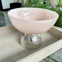 Load image into Gallery viewer, pink bowl on silver base, luxury modern and elegant