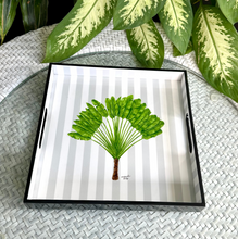 Load image into Gallery viewer, Pinetti Tray by Meraki Lily featuring monochrome and palm tropical design, ideal for serving or adding island vibes to your table