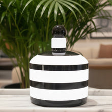 Load image into Gallery viewer, black white stripe marble decor and storage jar