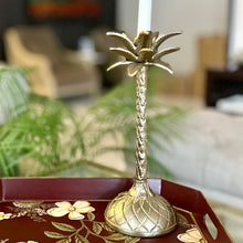Load image into Gallery viewer, gold Palm tree candle stand, luxurious tropical and elegant 
