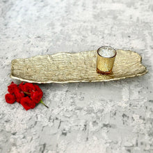 Load image into Gallery viewer, Lunares Platter in champagne gold by Meraki Lily, ideal for serving, entertaining, or gifting
