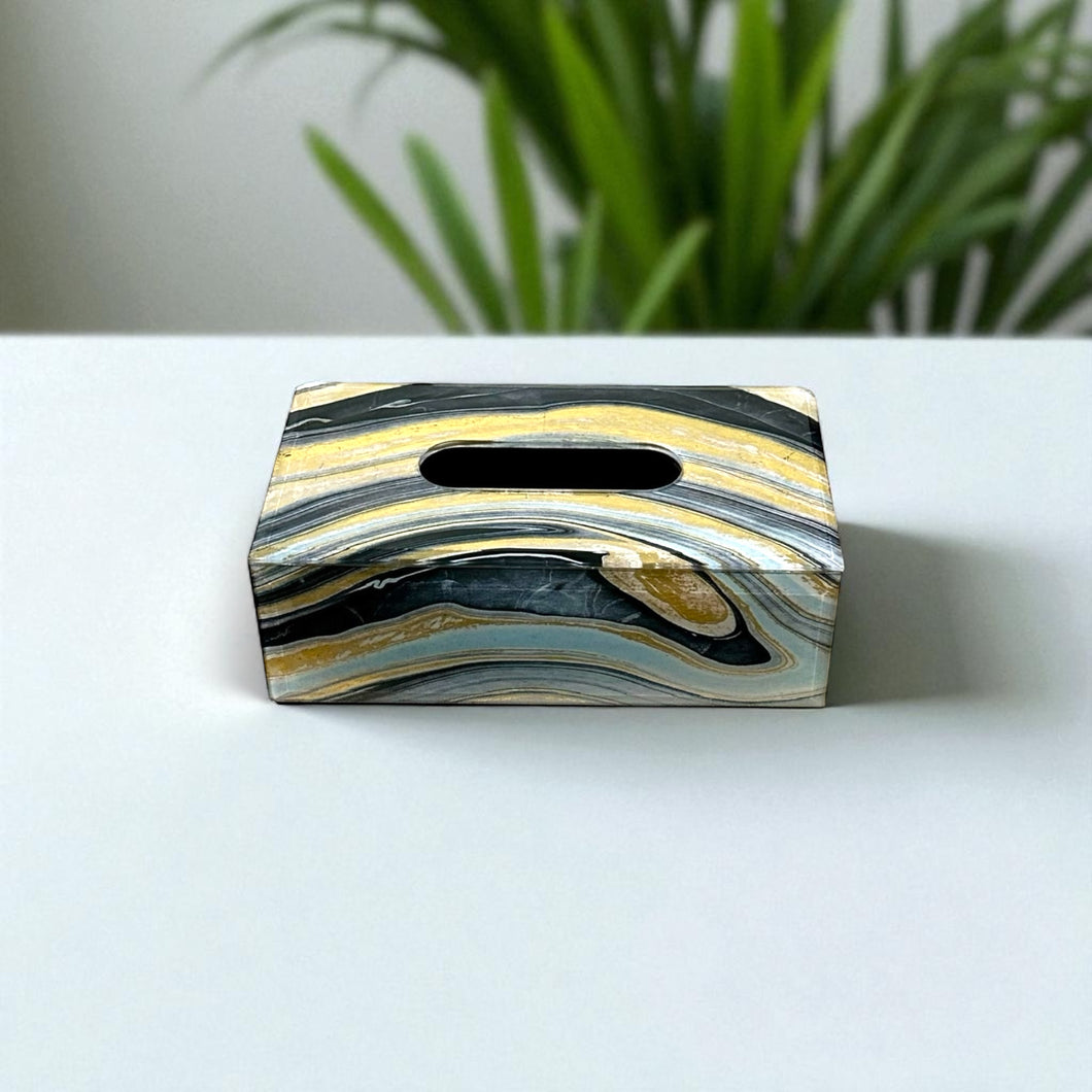 Luxe Black Tissue Box with refined design, perfect for home or office décor