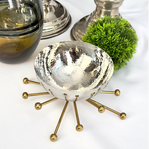 Olivia Triple Dish by Meraki Lily, a luxury three-section serving dish for snacks, nuts, candies, sauces, and dips