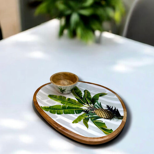 Palmyra Platter Set in tropical delight by Meraki Lily, ideal for island-inspired gatherings and entertaining