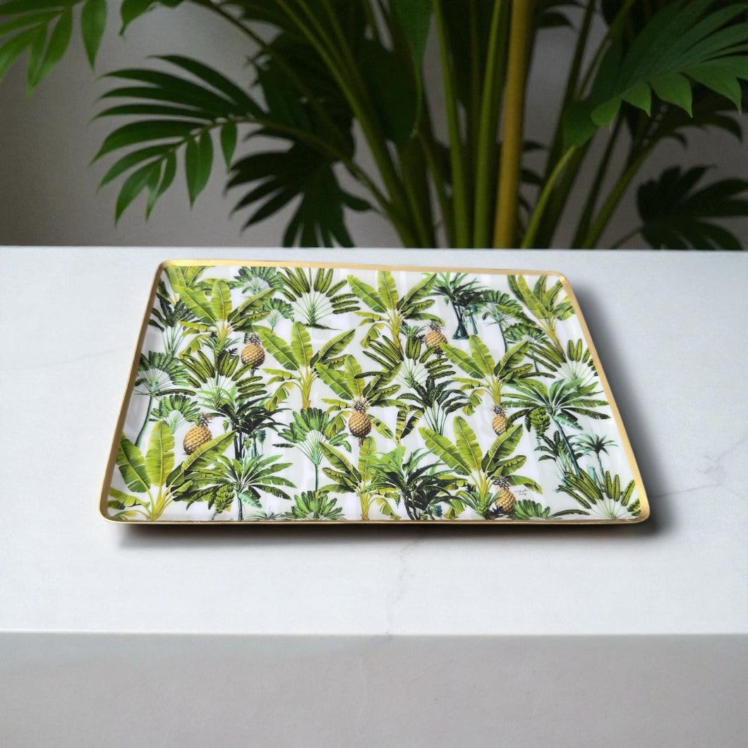 Palmyra Tray with tropical-inspired design, perfect for serving or adding island vibes to your table.