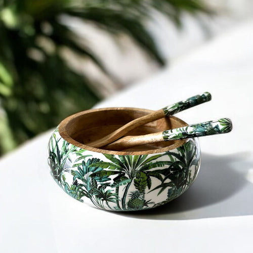 Rainforest Salad Bowl by Meraki Lily, tropical-inspired serving bowl for salads, fruits, and decorative table styling
