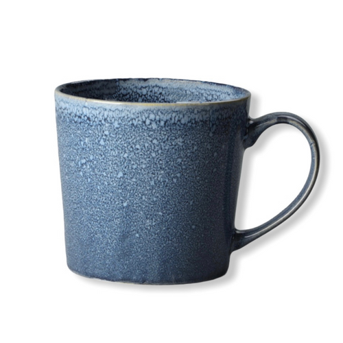 blue ceramic coffee mug, handmade 