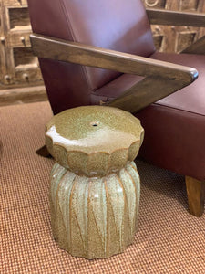 greenish grey ceramic stool