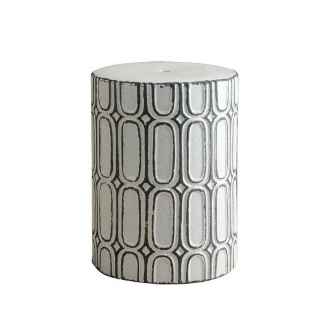 white ceramic stool, contemporary 