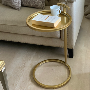 gold side table, light and study easy to move around