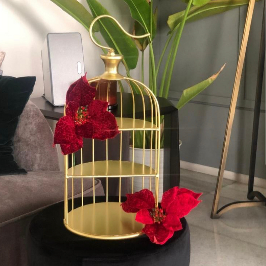 Gold Bird Cage for food display