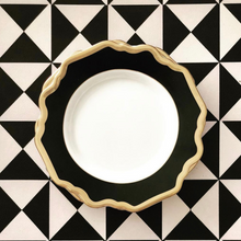 Load image into Gallery viewer, PEONY BLACK DESSERT PLATE
