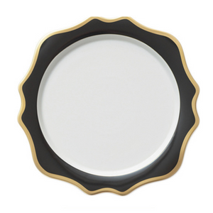 PEONY BLACK CHARGER PLATE