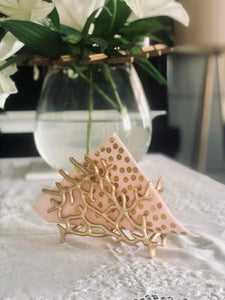 gold branch twig napkin stand, modern elegant and luxurious